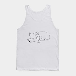 Exhausted Pup (outline) Tank Top